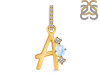 Moonstone & White Topaz Alphabet A Pendant RBM-RDA-79.