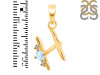 Moonstone & White Topaz Alphabet H Pendant RBM-RDA-8.