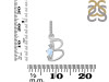 Moonstone & White Topaz Alphabet B Pendant RBM-RDA-80.