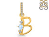 Moonstone & White Topaz Alphabet B Pendant RBM-RDA-80.