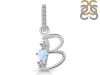 Moonstone & White Topaz Alphabet B Pendant RBM-RDA-80.
