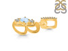 Moonstone & White Topaz Alphabet B Pendant RBM-RDA-80.