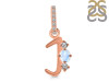 Moonstone & White Topaz Alphabet J Pendant RBM-RDA-88.