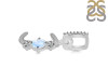 Moonstone & White Topaz Alphabet J Pendant RBM-RDA-88.