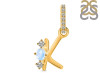 Moonstone & White Topaz Alphabet K Pendant RBM-RDA-89.