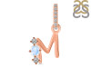 Moonstone & White Topaz Alphabet M Pendant RBM-RDA-91.
