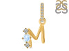Moonstone & White Topaz Alphabet M Pendant RBM-RDA-91.