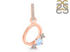 Moonstone & White Topaz Alphabet O Pendant RBM-RDA-93.