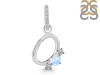 Moonstone & White Topaz Alphabet O Pendant RBM-RDA-93.