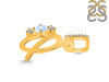 Moonstone & White Topaz Alphabet Q Pendant RBM-RDA-95.