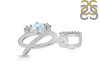 Moonstone & White Topaz Alphabet Q Pendant RBM-RDA-95.