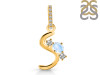 Moonstone & White Topaz Alphabet S Pendant RBM-RDA-97.