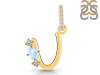 Moonstone & White Topaz Alphabet U Pendant RBM-RDA-99.