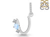 Moonstone & White Topaz Alphabet U Pendant RBM-RDA-99.