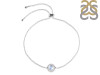 Moonstone & White Topaz Bracelet With Adjustable Camera Lock RBM-RDB-65.