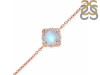 Moonstone & White Topaz Bracelet With Adjustable Camera Lock RBM-RDB-66.