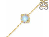Moonstone & White Topaz Bracelet With Adjustable Camera Lock RBM-RDB-66.