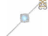 Moonstone & White Topaz Bracelet With Adjustable Camera Lock RBM-RDB-66.