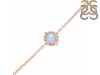 Moonstone & White Topaz Bracelet With Adjustable Camera Lock RBM-RDB-67.