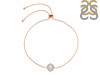 Moonstone & White Topaz Bracelet With Adjustable Camera Lock RBM-RDB-67.