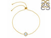 Moonstone & White Topaz Bracelet With Adjustable Camera Lock RBM-RDB-67.