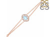 Moonstone & White Topaz Bracelet With Adjustable Camera Lock RBM-RDB-68.