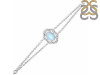 Moonstone & White Topaz Bracelet With Adjustable Camera Lock RBM-RDB-68.
