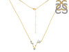 Pisces Zodiac Star Constellation Moonstone & White Topaz Necklace RBM-RDN-387.