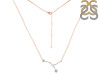 cancer Zodiac Star Constellation Moonstone & White Topaz Necklace RBM-RDN-486.