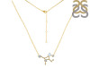 Virgo Zodiac Star Constellation Moonstone & White Topaz Necklace RBM-RDN-491.