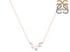 Libra Zodiac Star Constellation Moonstone & White Topaz Necklace RBM-RDN-494.