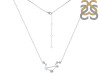 Libra Zodiac Star Constellation Moonstone & White Topaz Necklace RBM-RDN-494.