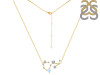 Scorpio Zodiac Star Constellation Moonstone & White Topaz Necklace RBM-RDN-495.