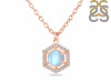 Moonstone & White Topaz Necklace With Slider Lock RBM-RDN-69.