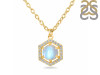 Moonstone & White Topaz Necklace With Slider Lock RBM-RDN-69.