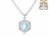 Moonstone & White Topaz Necklace With Slider Lock RBM-RDN-69.