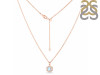 Moonstone & White Topaz Necklace With Slider Lock RBM-RDN-69.