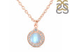 Moonstone & White Topaz Necklace With Slider Lock RBM-RDN-72.