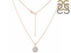 Moonstone & White Topaz Necklace With Slider Lock RBM-RDN-72.