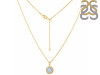 Moonstone & White Topaz Necklace With Slider Lock RBM-RDN-72.