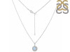Moonstone & White Topaz Necklace With Slider Lock RBM-RDN-72.