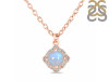 Moonstone & White Topaz Necklace With Slider Lock RBM-RDN-74.