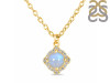 Moonstone & White Topaz Necklace With Slider Lock RBM-RDN-74.