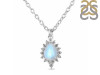 Moonstone & White Topaz Necklace With Slider Lock RBM-RDN-79.