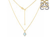 Moonstone & White Topaz Necklace With Slider Lock RBM-RDN-79.