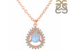 Moonstone & White Topaz Necklace With Slider Lock RBM-RDN-80.