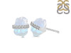 Moonstone Raw Crystal & White Topaz Stud Earring RBM-RE-381.