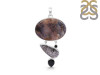 Russian Dendritic Agate/Black Spinel/Black Rutile Pendant-2SP RDA-1-113