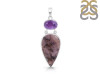 Russian Dendritic Agate/Amethyst Pendant-2SP RDA-1-115