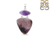 Russian Dendritic Agate/Amethyst Pendant-2SP RDA-1-124